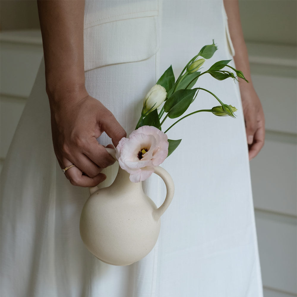 Handmade Ceramic Belly Vase - Elegant Floral Centerpiece for Home Decor, Wedding & Tabletop Arrangements