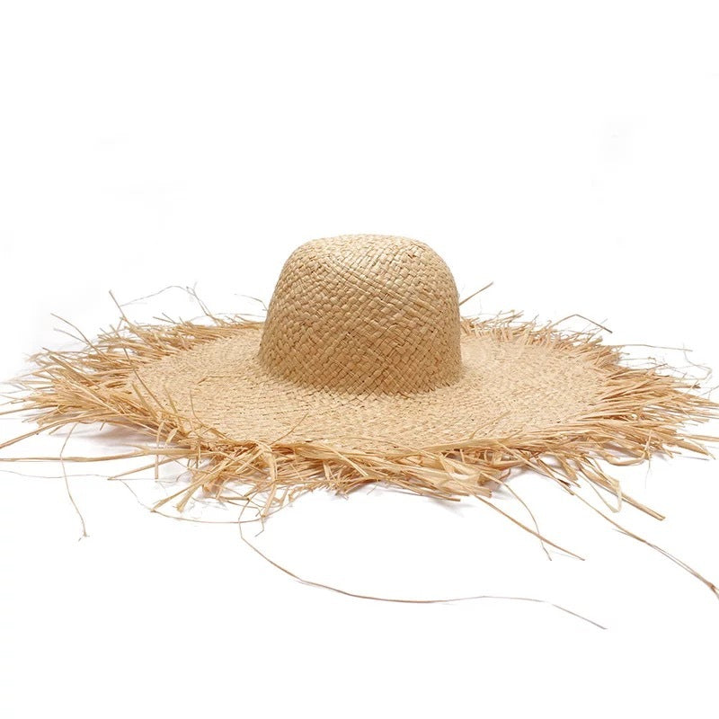 Stylish Wide Brim Straw Beach Hat for Women - UPF 50+ Sun Protection for Outdoor, Vacation & Summer Activities