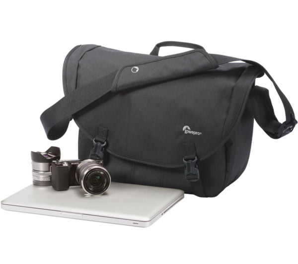 Lowepro LP36655 Passport Messenger Shoulder Bag - Waterproof Camera Bag for DSLR & Mirrorless Cameras - Travel, Commuting & Everyday Use (Black)