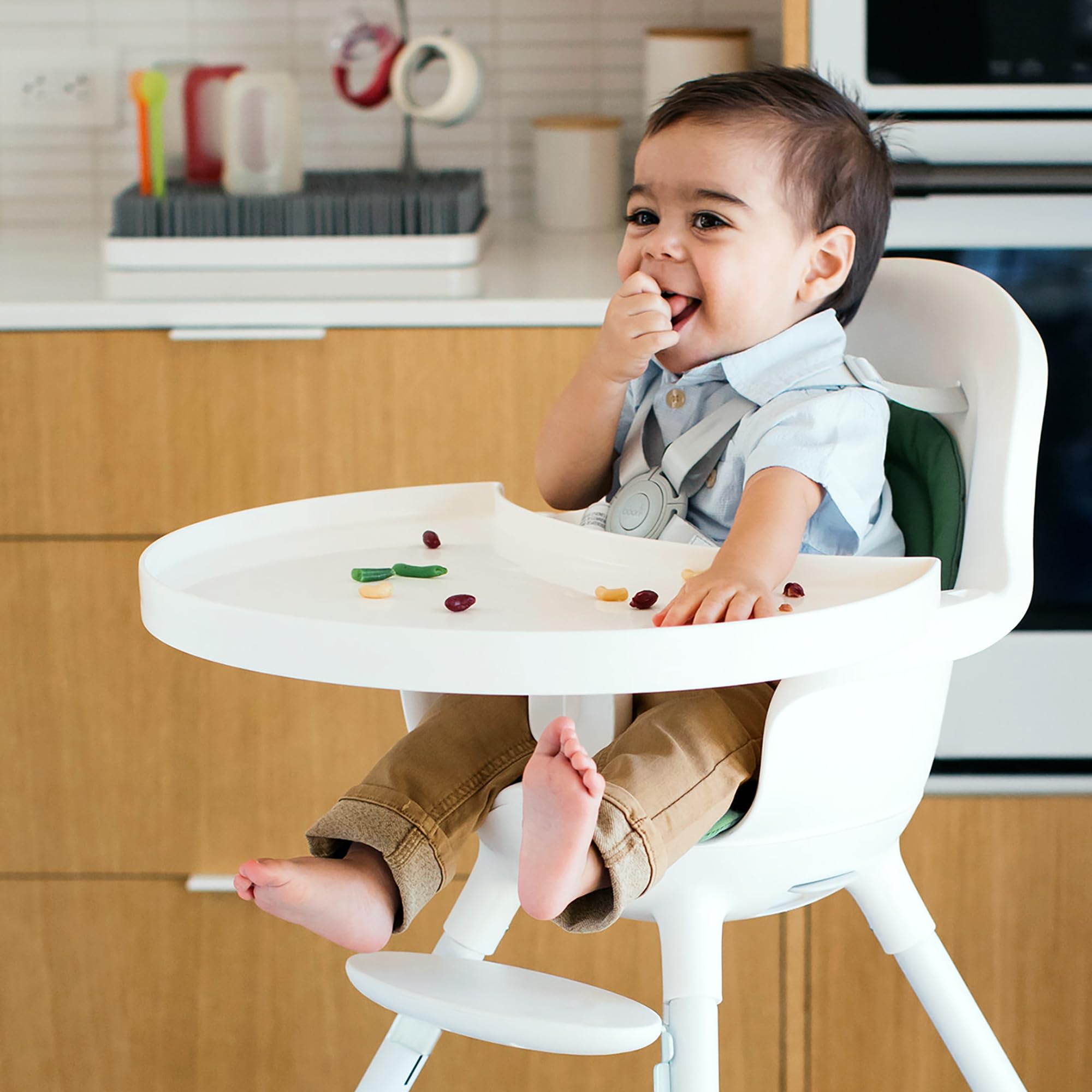Boon Grub High Chair Tray Replacement - Dishwasher Safe Baby Feeding Tray for Boon Grub High Chair - Extra Wide White Baby Food Tray for Toddlers - Perfect for Messy Meals & Snack Time at Home or Daycare