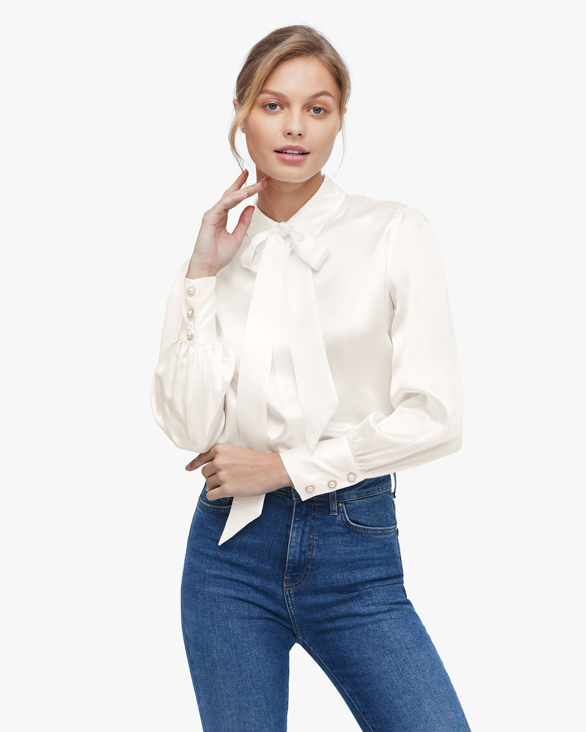 MIM 2 in 1 Silk Shirt for Women - Elegant Blouse & Camisole Set - Soft & Breathable Silk Top for Office, Party & Date Night Outfits