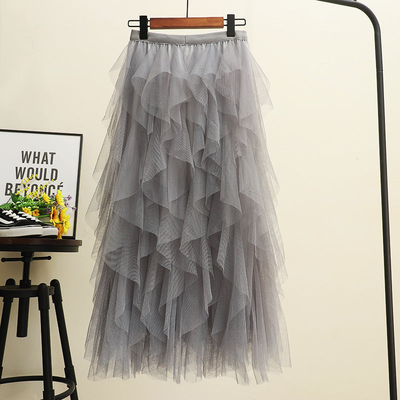 Women's Irregular Mesh Layered Cake Skirt - Fluffy Long Fairy Skirt for Boho Chic & Festival Outfits | Perfect for Concerts, Date Nights & Photo Shoots