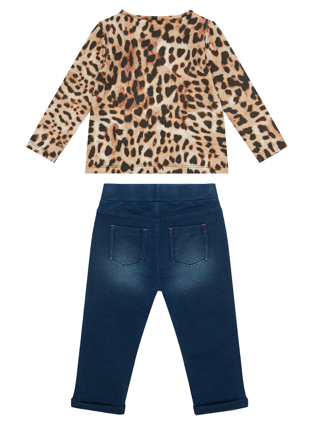 Leopard Print Top and Knit Pants Set for Women | Animal Print Outfit | Casual Lounge Wear for Home & Travel (Size 2-7)