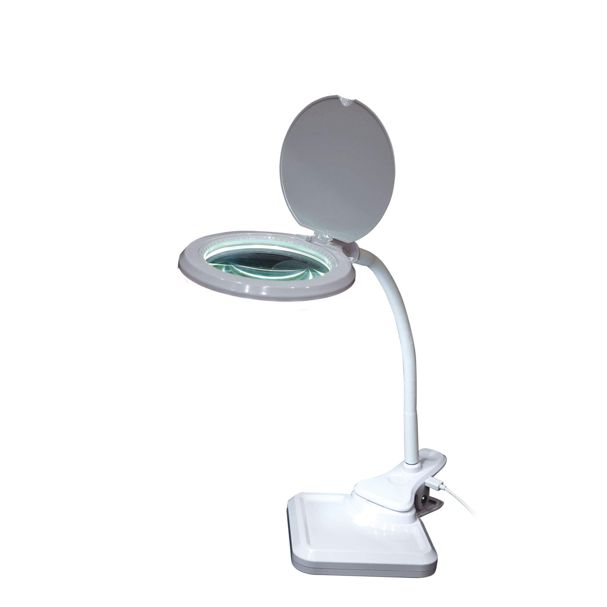2 in 1 USB Magnifying LED Lamp with Adjustable Arm - 5X Magnification for Reading, Crafts & Electronics Repair - Perfect for Hobbyists, Jewelers & Seniors