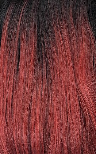 LH BUBBLE (BRED) - Brazilian Human Hair Blend Lace Front Wig for Women - Natural Looking Straight Hair with Baby Hair - Perfect for Daily Wear, Cosplay & Special Occasions