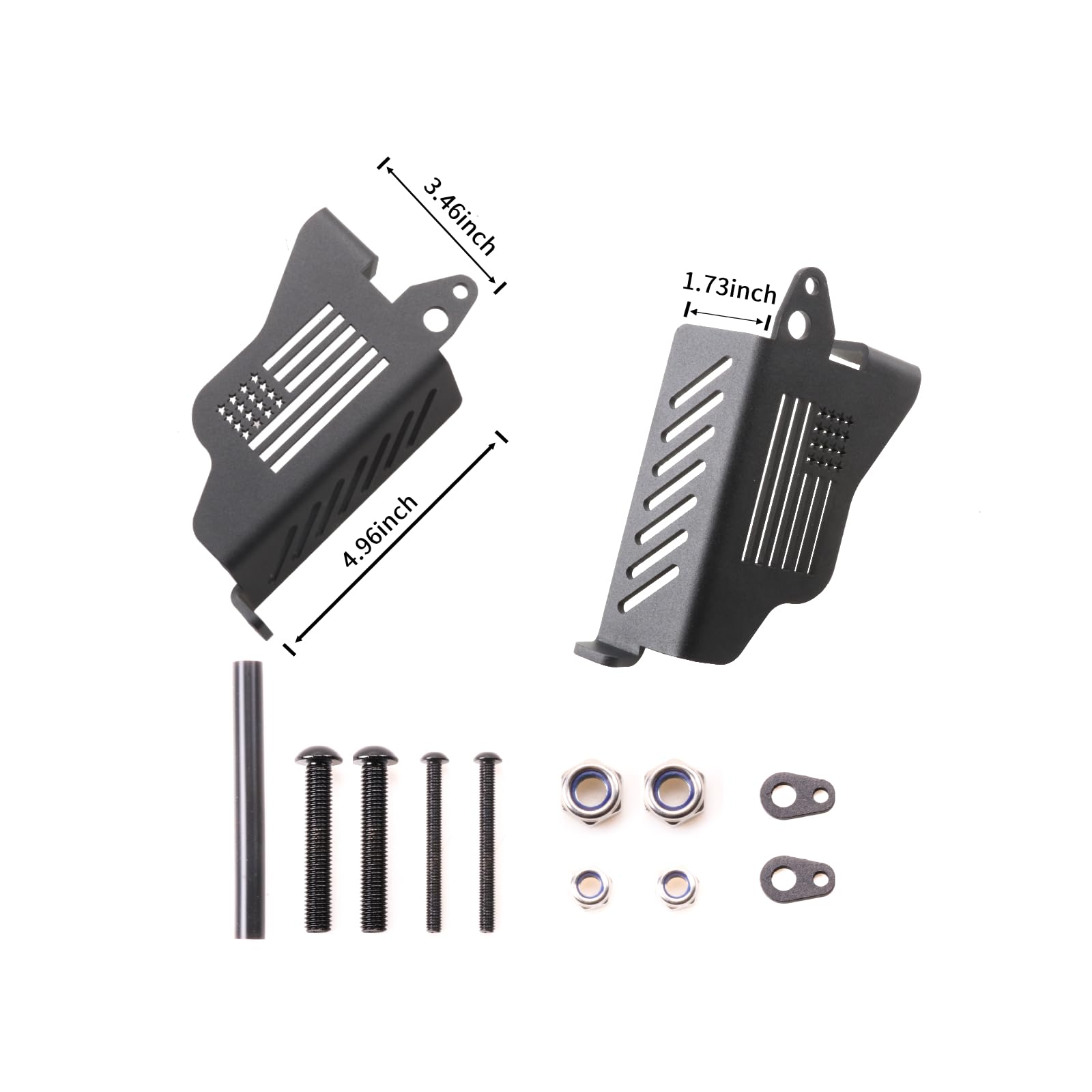 2007-2025 Jeep Wrangler JK JL Metal Foot Pegs - Heavy Duty Exterior Accessories for 2/4 Door Models (1 Pair with Flag Design) - Perfect for Off-Roading & Adventure Trips