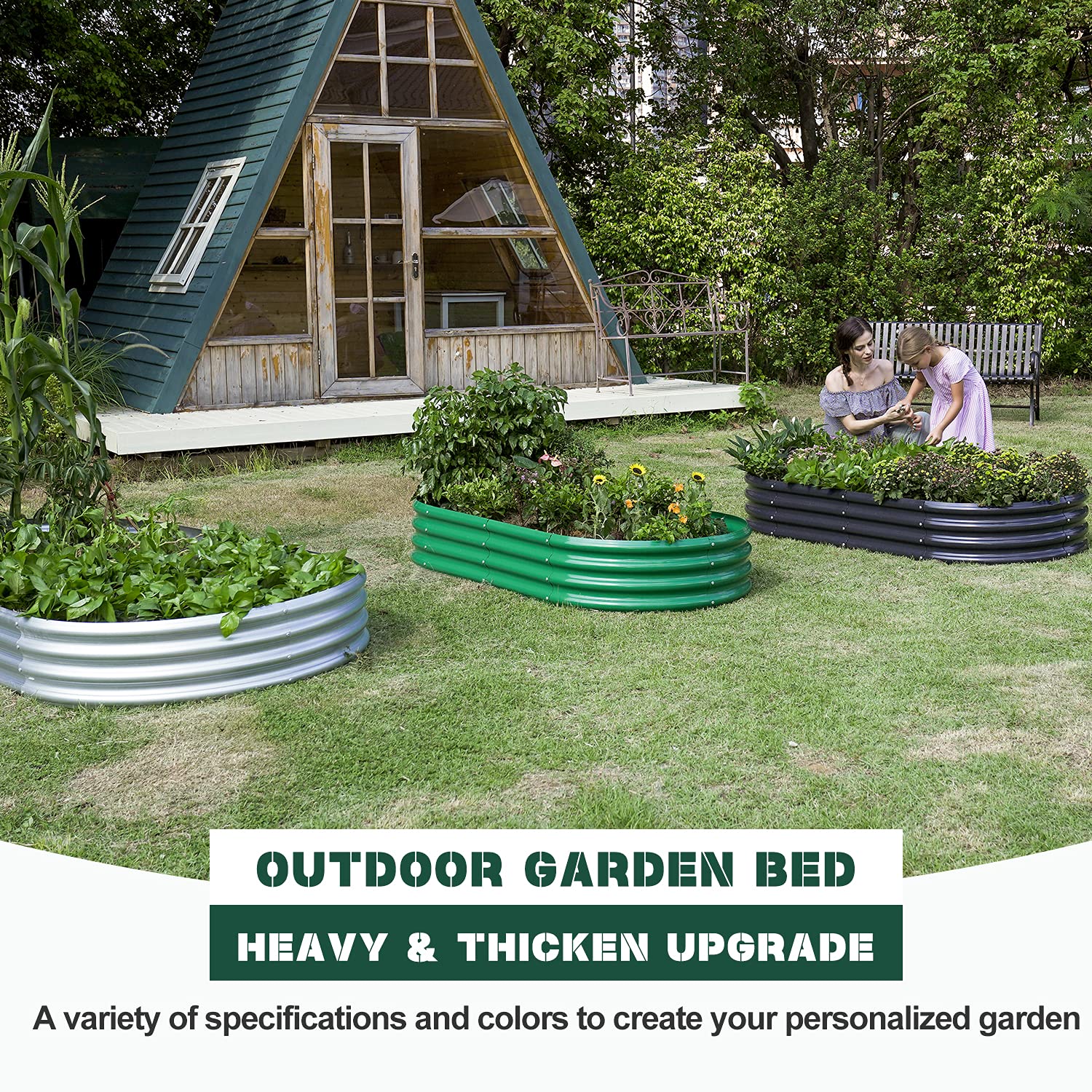 6FT Metal Raised Garden Bed Kit - 2 Pack Galvanized Steel Planter Boxes for Vegetables, Herbs & Flowers | Outdoor Gardening, Backyard Farming, Patio Decor