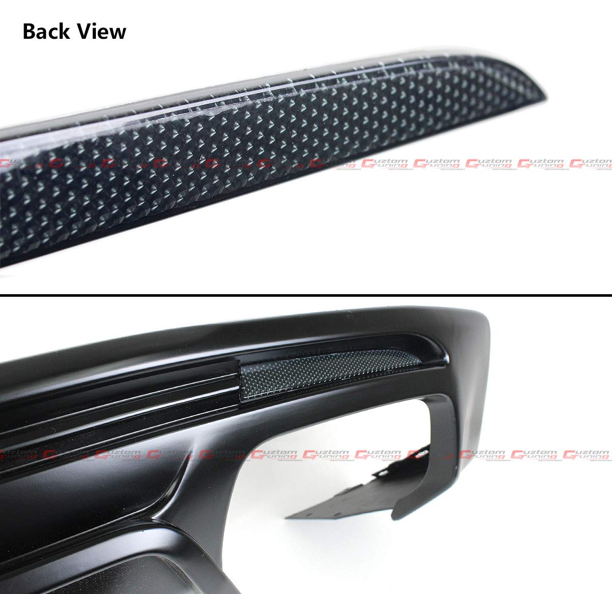 AMPP Style Matt Black Shark Fin Rear Bumper Diffuser with Smoked Tinted Lens Reflector - Compatible with 2016-2024 Chevrolet Camaro LT/SS/RS Models | Upgrade Your Car's Rear Styling for Sporty Look & Enhanced Aerodynamics