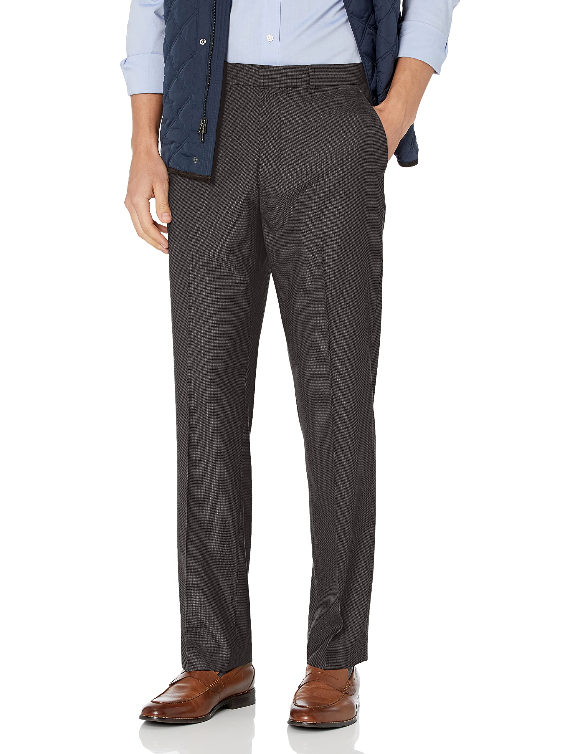 Perry Ellis Men's Classic Fit Stretch Nails Head Pant - Comfortable Dress Pants for Office, Business & Formal Occasions