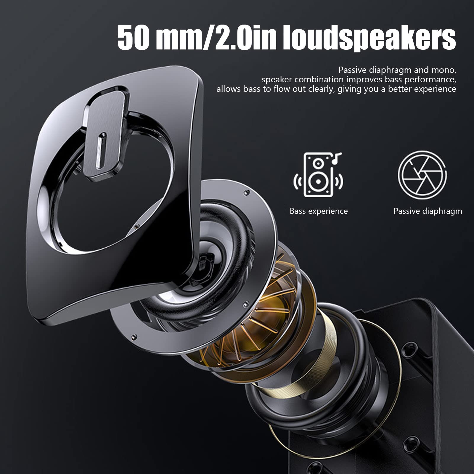 Mini USB Powered Stereo Computer Speakers - Low Distortion Wired Desktop PC Laptop Gaming Speakers for Home Office & Gaming Setup