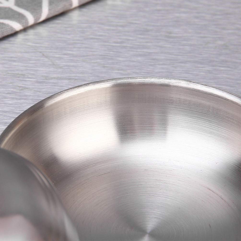 HEMOTON 3.5-Inch Stainless Steel Sauce Dishes - Round Seasoning Bowls for Sushi, Dipping Sauces & Appetizers | Durable Mini Plates for Home, Restaurant & Daily Use | Perfect for Entertaining, Parties & Asian Cuisine