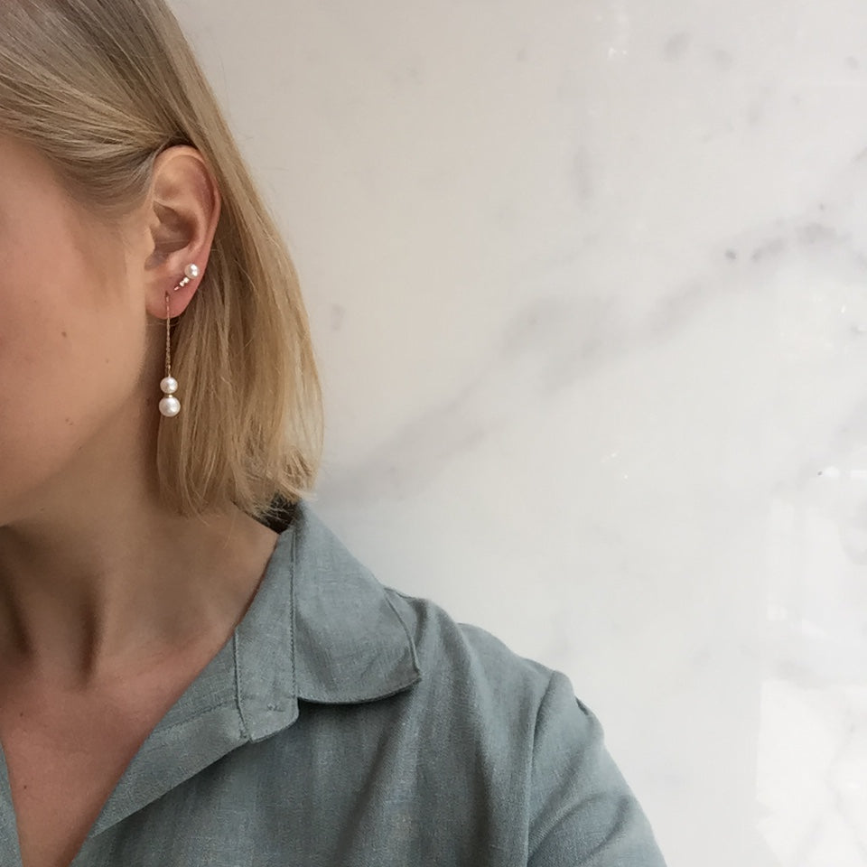 Lulu Des Etoiles Pearl Earrings for Women - Elegant Freshwater Pearl Stud Earrings - Perfect for Weddings, Parties & Everyday Wear
