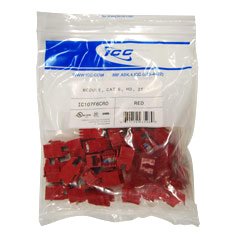 ICC CAT6 Ethernet Cable Module - 25 Pack (CAT6JKPK-RD) - Red RJ45 Connectors for High-Speed Networking, Home Office & Data Center Installations