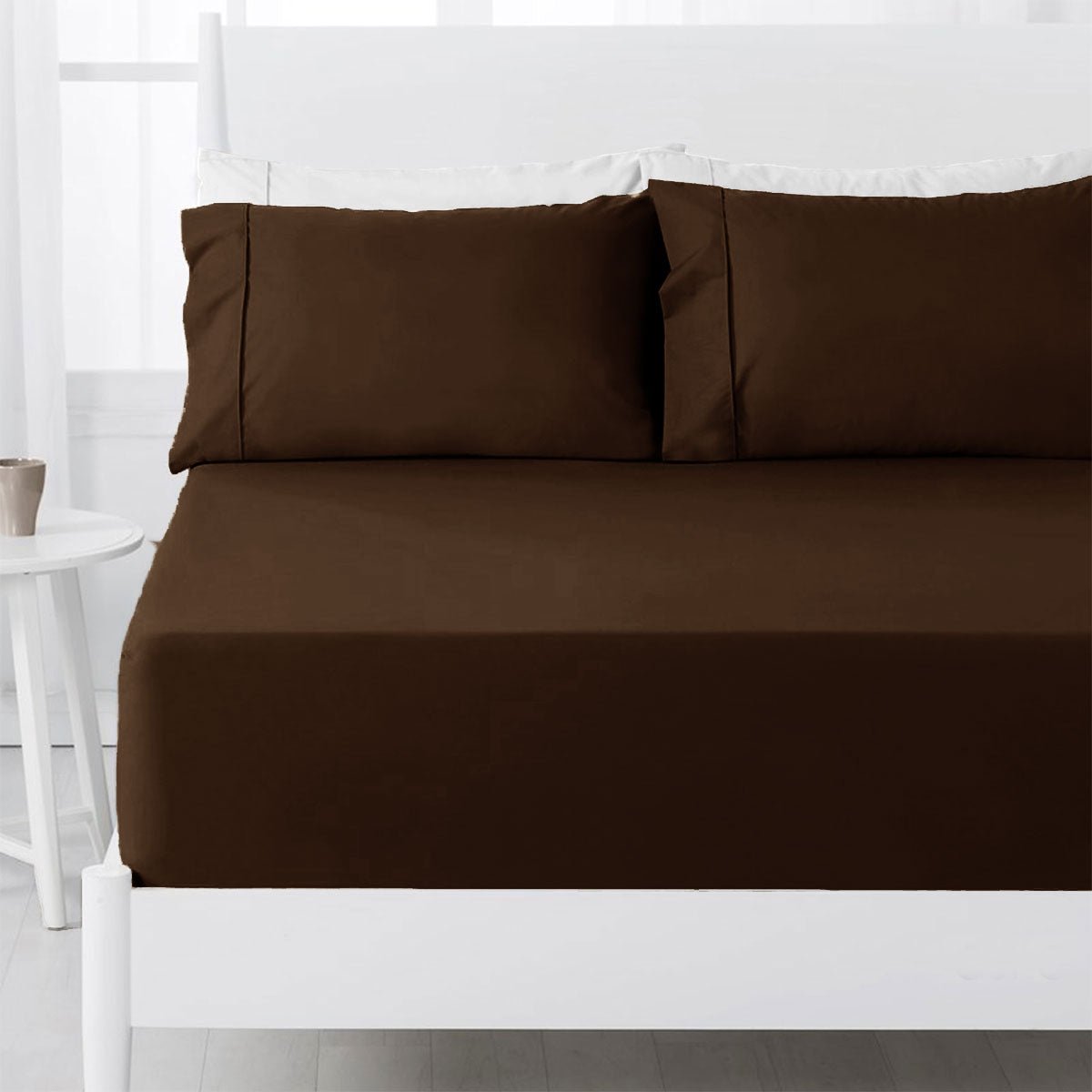 Luxury 250 Thread Count Chocolate Brown Cotton Rich Queen Size Comforter Set - 38cm Deep Pocket for Hotel-Style Bedding | Perfect for Master Bedrooms, Guest Rooms & Airbnb Listings