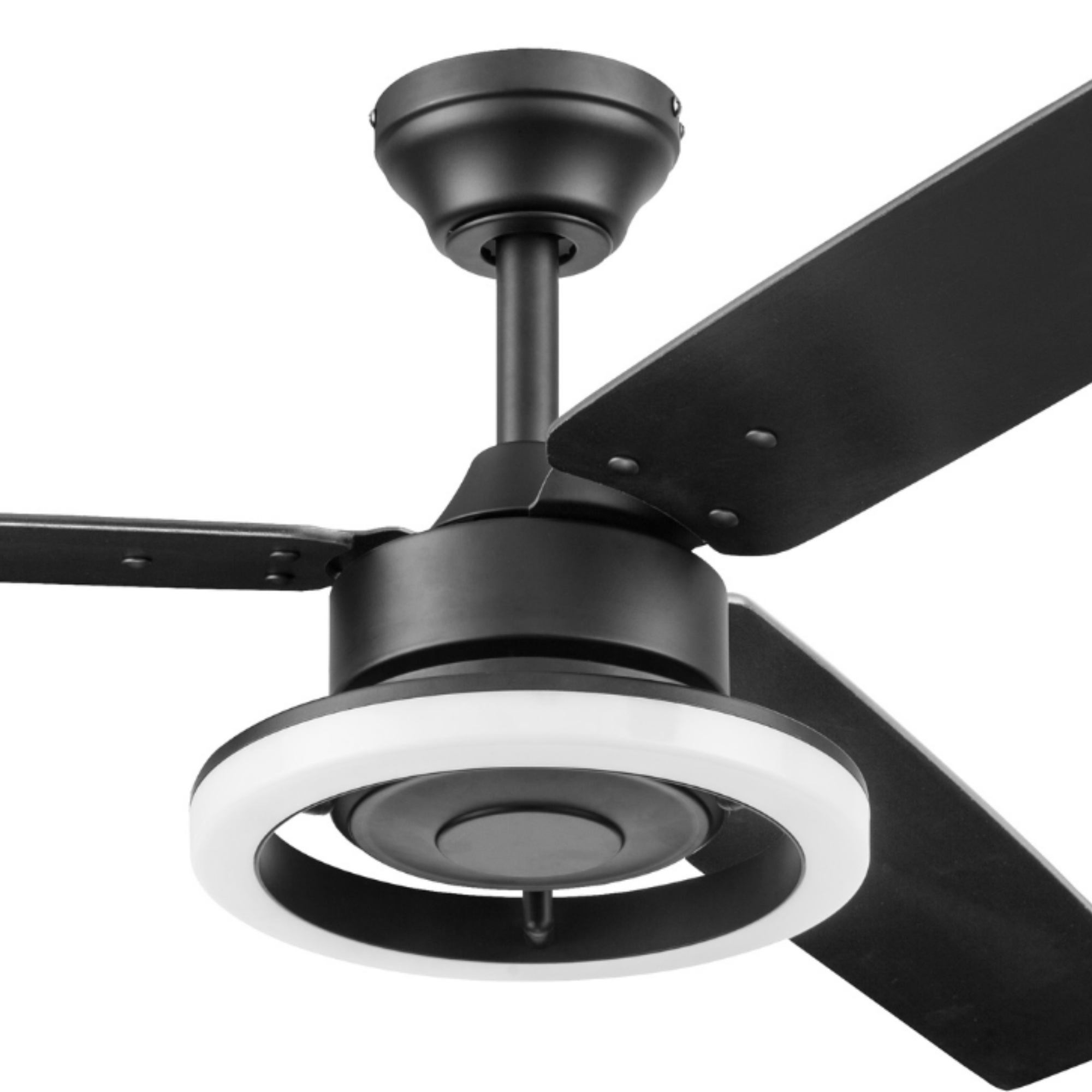 52 Inch Matte Black Orbis Ceiling Fan with Remote Control - Energy Efficient, Quiet Operation for Living Room, Bedroom, and Office