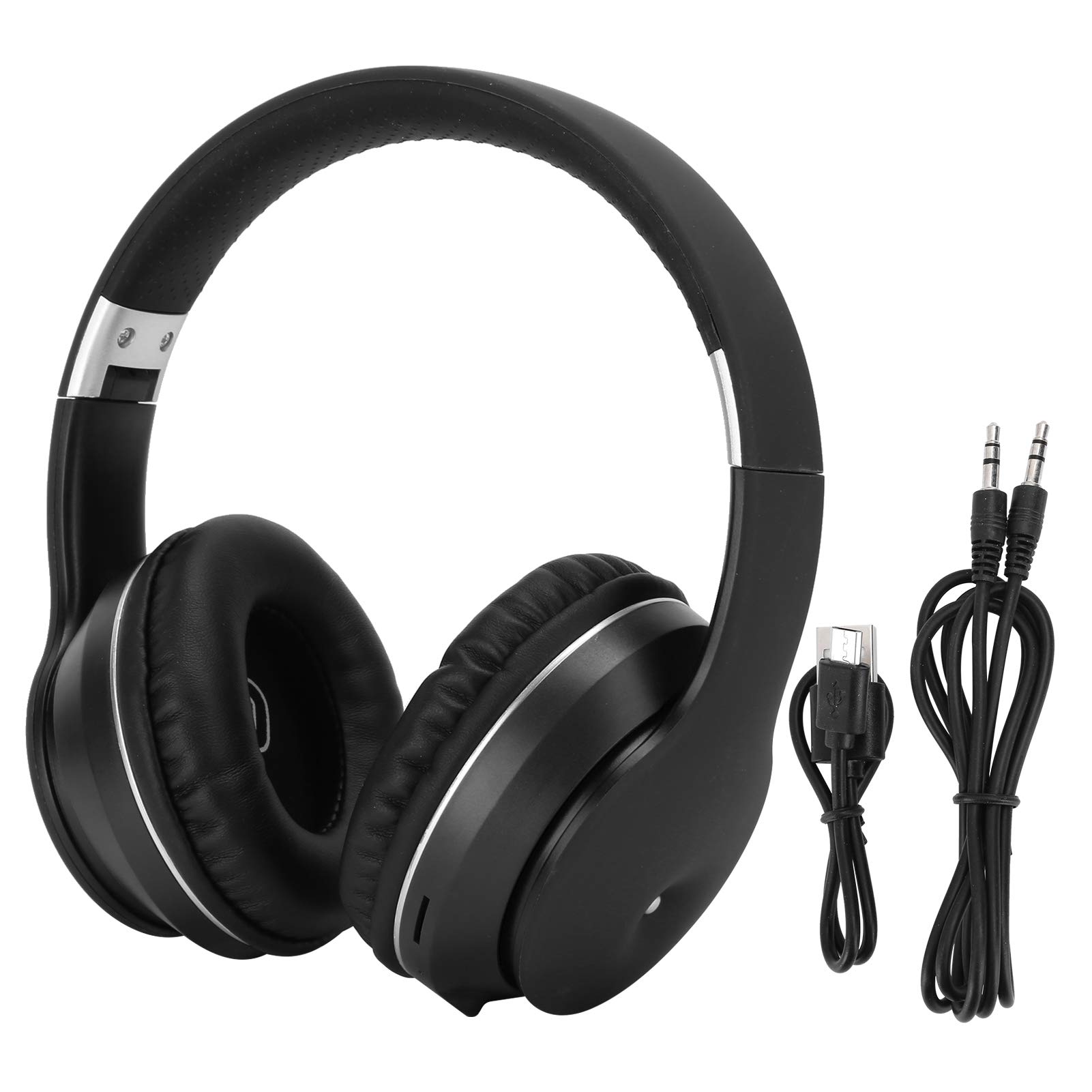 Estink Wireless Bluetooth Headset with Bluetooth 5.0 - Stereo Gaming Headphones with Ultra-Long Distance Transmission & MicroSD Support - Noise Cancelling Over-Ear Headset for PC, Mobile, Music & Gaming (Silver) - Perfect for Work, Travel & Home Entertainment