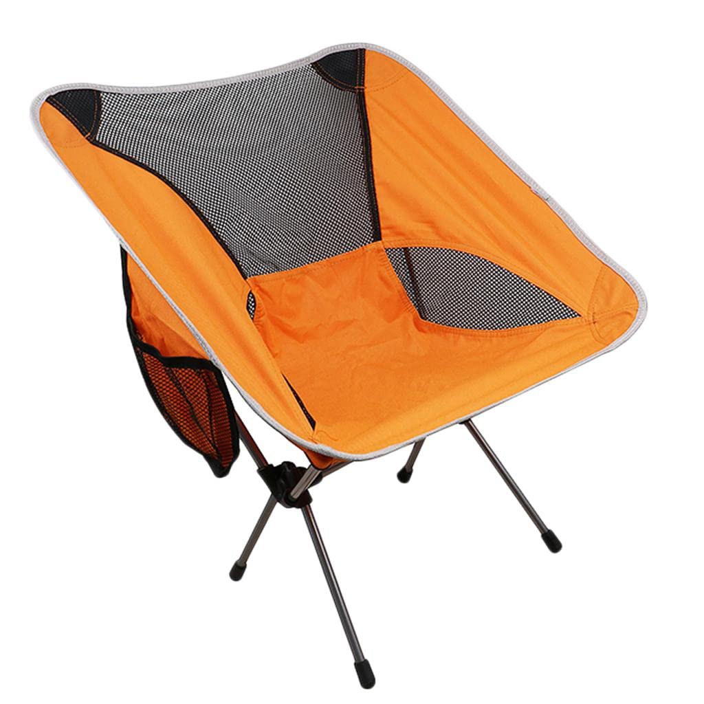 Portable Backpack Folding Chair for Camping, Fishing, Hiking, Travel, Picnic - Lightweight & Compact Outdoor Chair for Beach, Park, Concert, Sports Events (Orange)