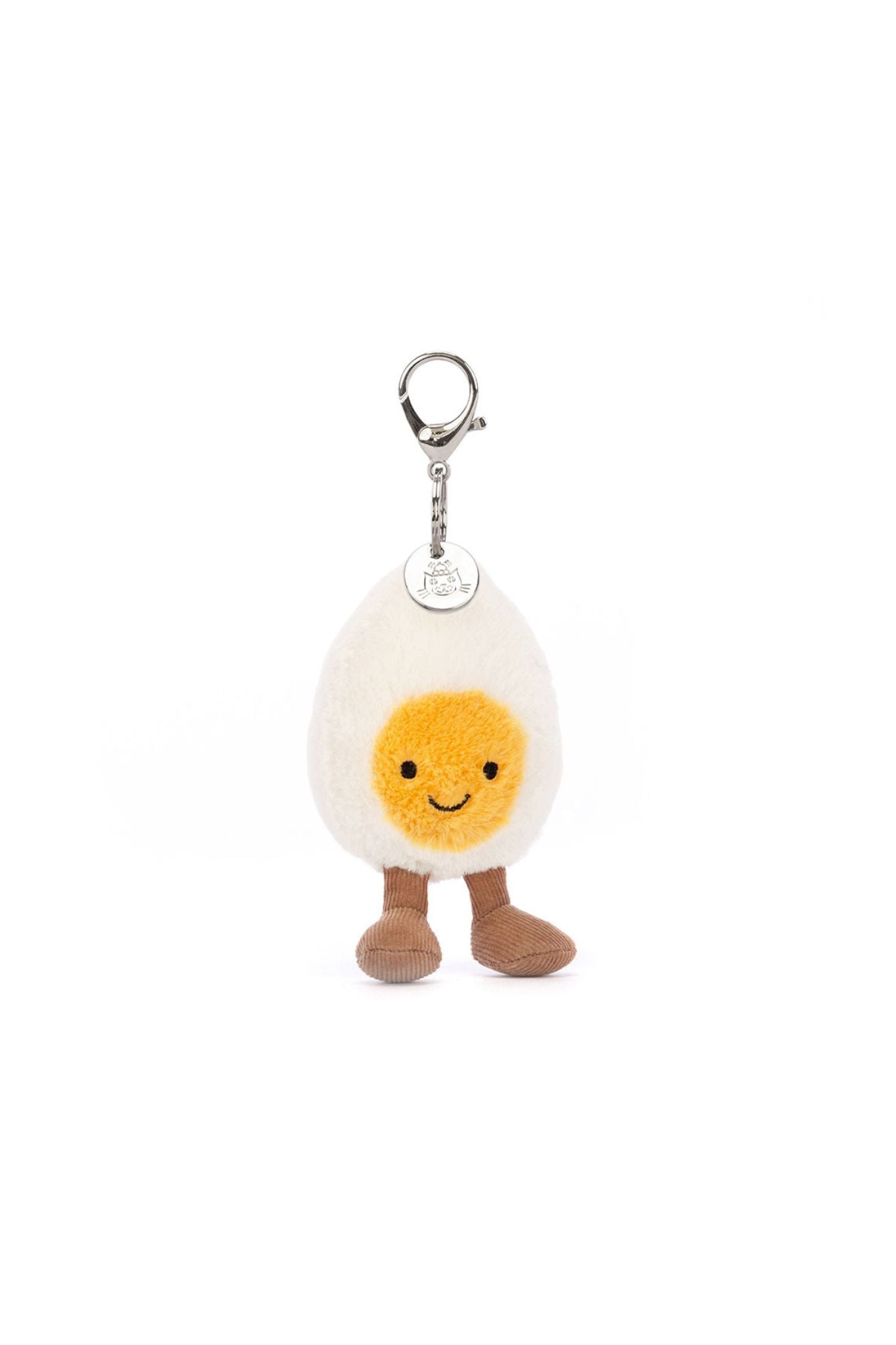 Jellycat Amuseables Happy Boiled Egg Bag Charm - Cute Plush Keychain for Backpacks, Purses & Gifts | Perfect for Kids, Teens & Egg Lovers