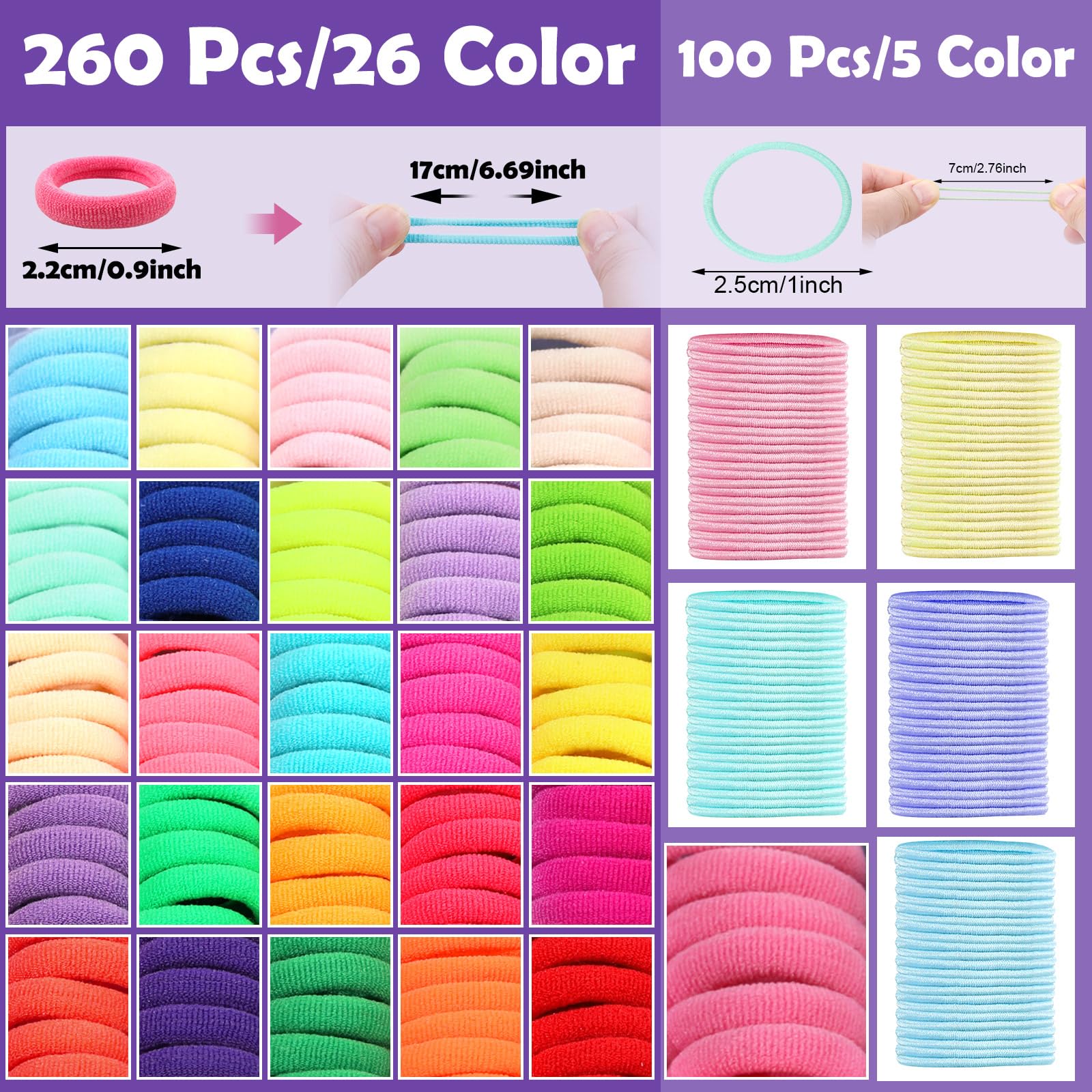 360 Pcs Girls Hair Accessories Set - Elastic Hair Ties, Clips & Ponytail Holders in 31 Colors for Toddlers & Kids | Perfect for School, Parties & Daily Styling