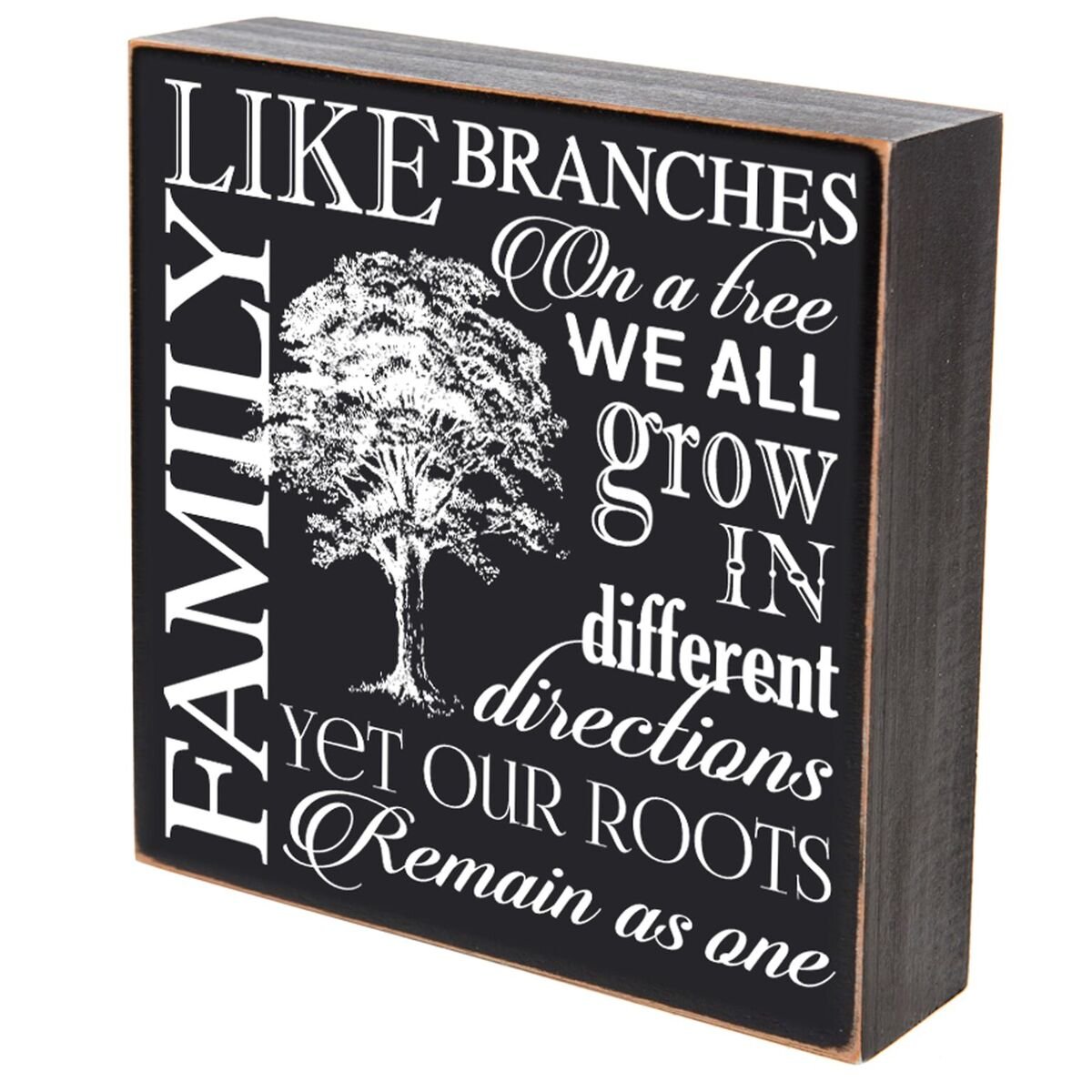 Be Strong Family Tree Shadow Box - 6x6 Inch Wedding Gift for Couples, Housewarming Present for Newlyweds Mr & Mrs - Unique Home Decor for Living Room, Bedroom or Office