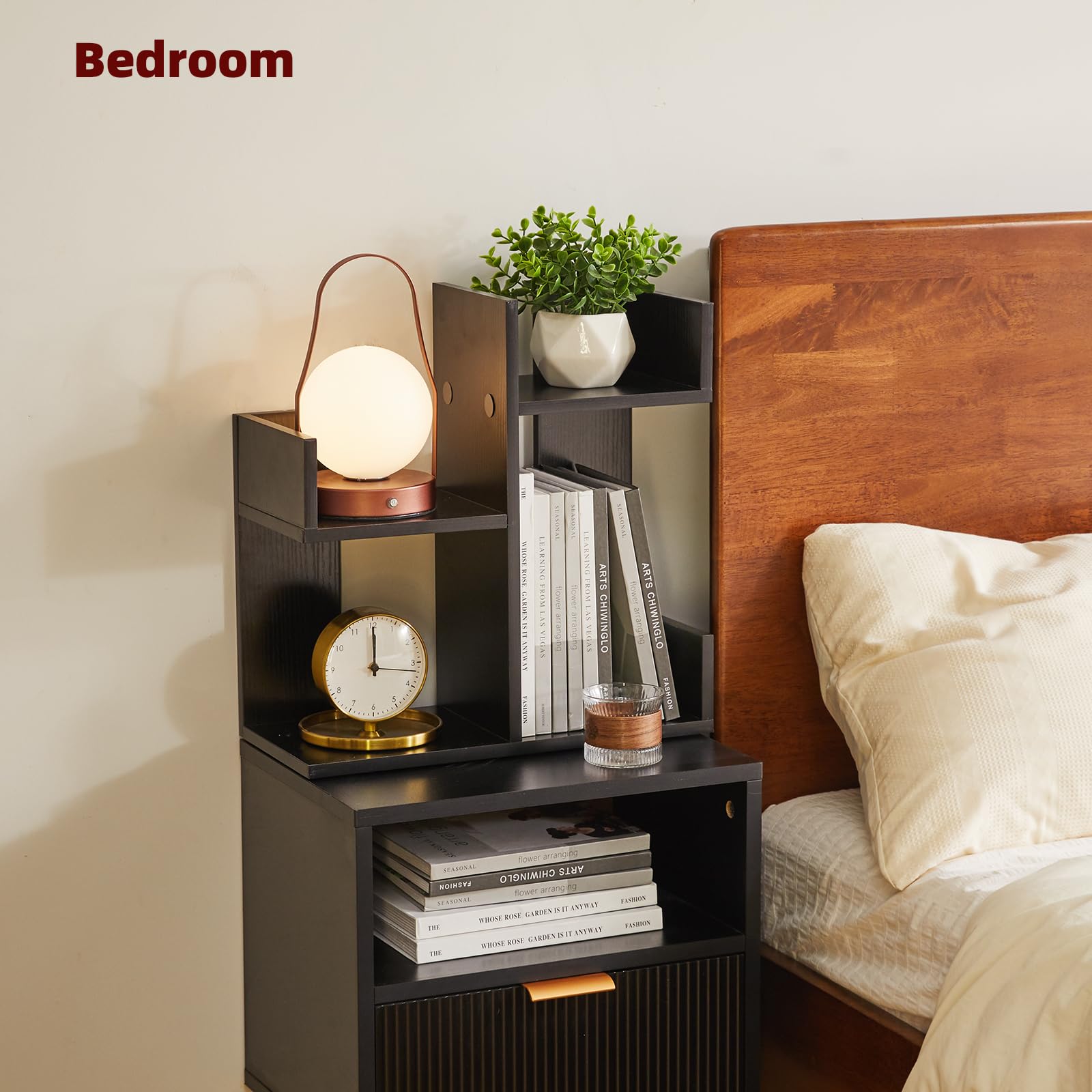 Black Tree Bookshelf Organizer - Unique Desk Book Holder & Nursery Bookcase for Kids | Perfect for Home Office, Study Desk & Children's Room Decor (YD-DSR002B)