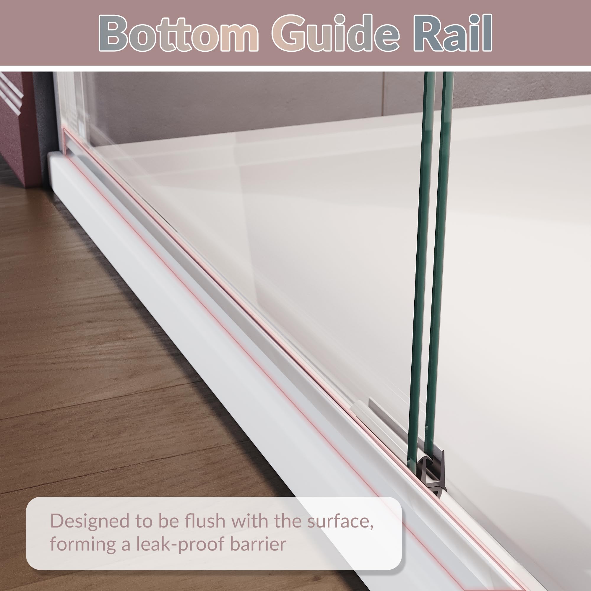 Elegant 46.5-48 Inch Wide x 72 Inch Tall Semi-Frameless Bypass Sliding Shower Door - 1/4 Inch Clear Glass Shower Enclosure with Chrome Finish - Perfect for Modern Bathroom Renovations & Spa-Like Showers