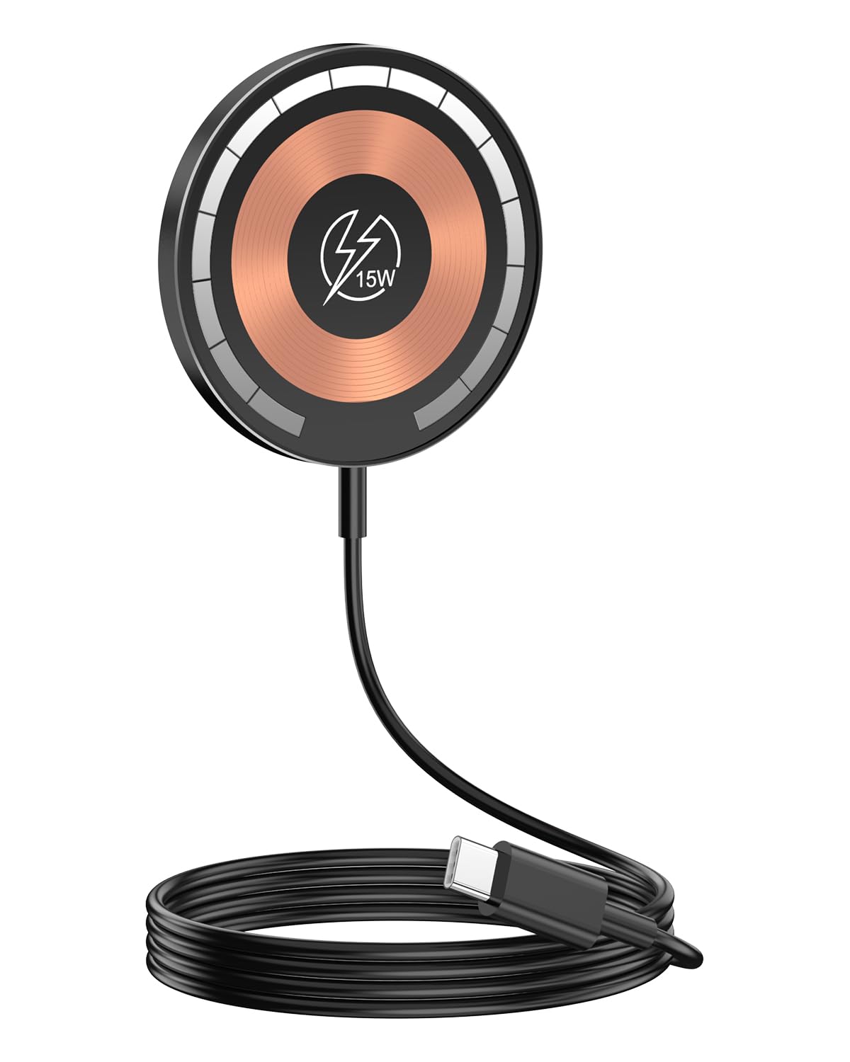 Magnetic Wireless Charger for iPhone 15/14/13/12 Series - Fast Charging Mag-Safe Compatible Charging Pad with Strong Magnet - Perfect for Home, Office, and Travel Use