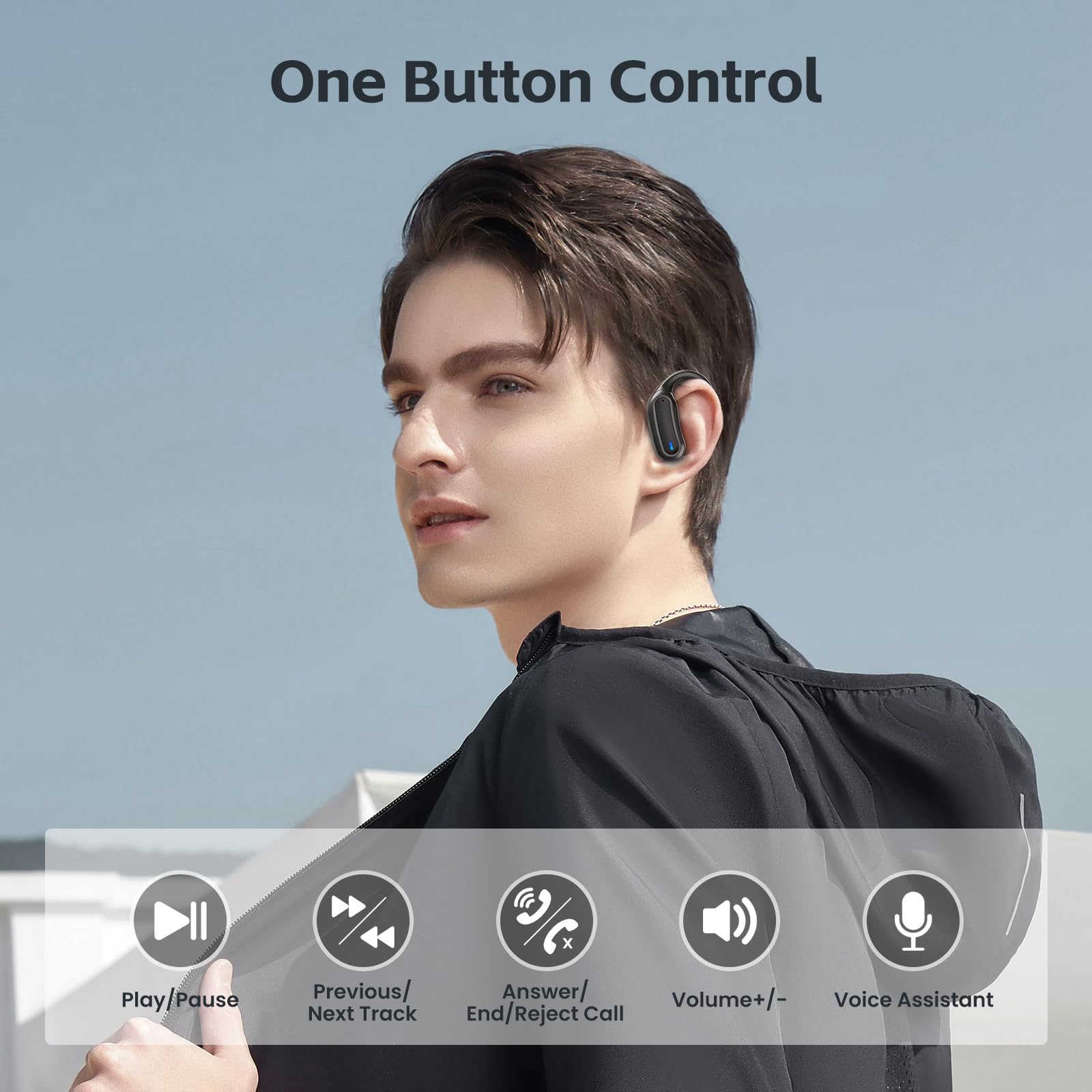 Wireless Bluetooth Earbuds with Noise Cancelling Mic, Bluetooth 5.3 Stereo Headphones, IP7 Waterproof Sports Earphones for Running, Workout, Gym & Travel - Perfect for Fitness Enthusiasts & Commuters
