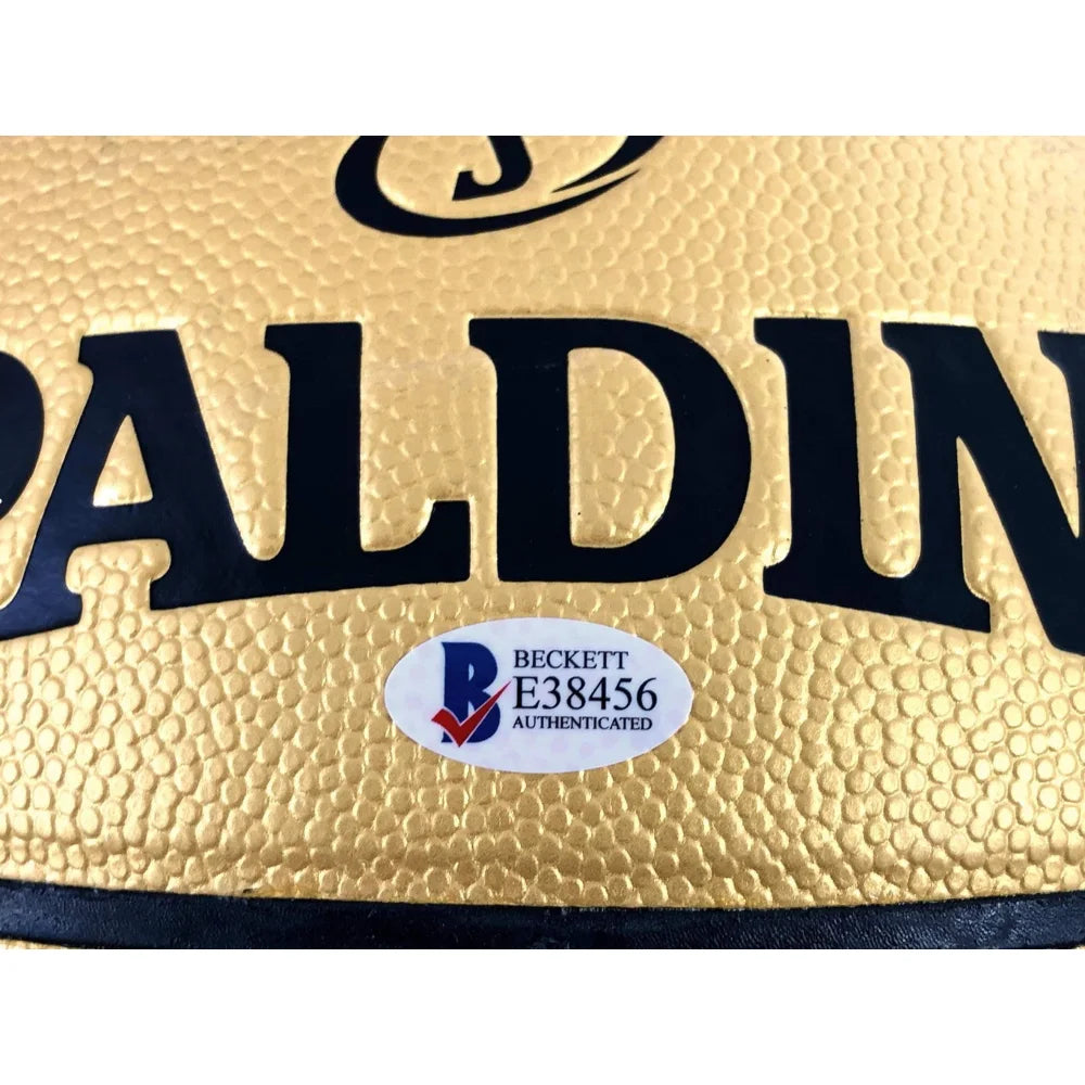 Kevin Durant Stephen Curry Klay Thompson Autographed Golden State Warriors Basketball - Limited Edition Gold BAS COA Certified - Perfect for NBA Collectors, Sports Memorabilia Fans & Warriors Gift Ideas