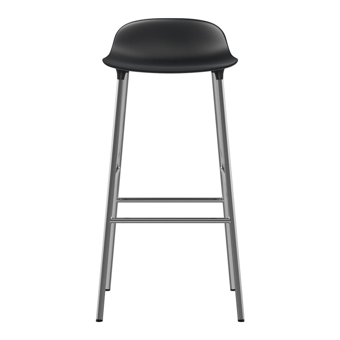 Modern Metal Bar Stools with Form Seat - Industrial Style Counter Height Stools for Kitchen Island, Home Bar & Dining Room