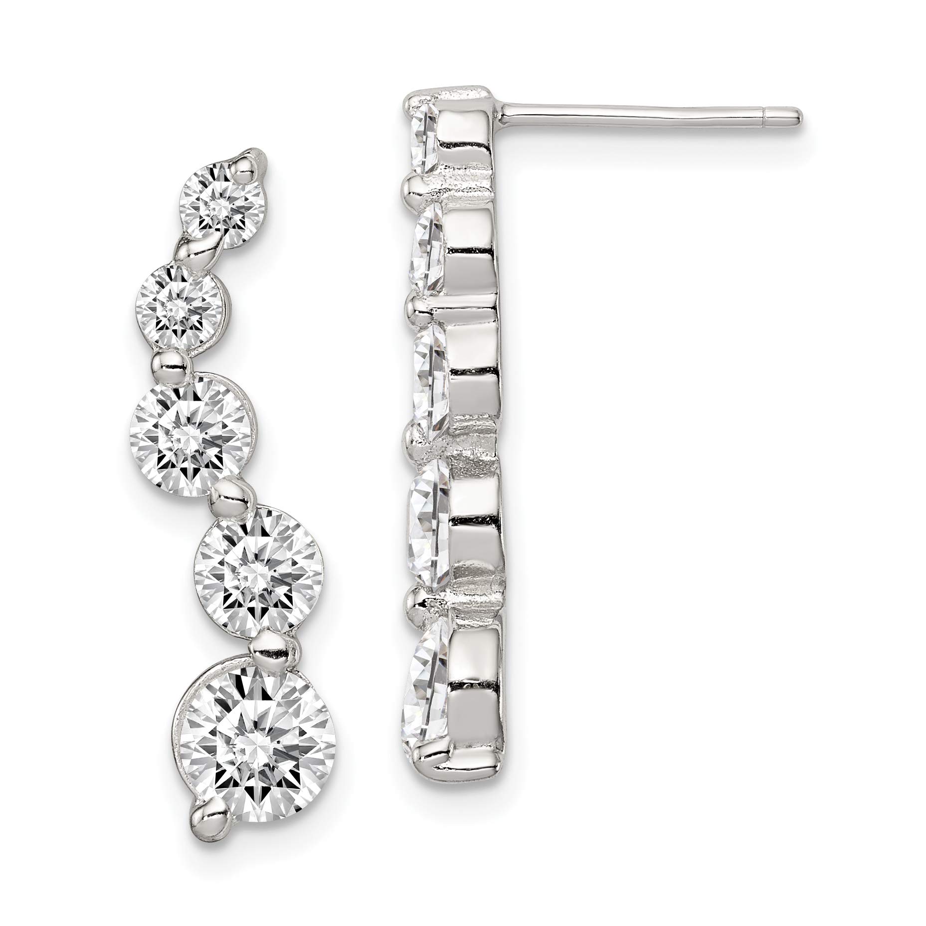Elegant Sterling Silver CZ Journey Earrings for Women - Perfect for Weddings, Parties & Everyday Wear