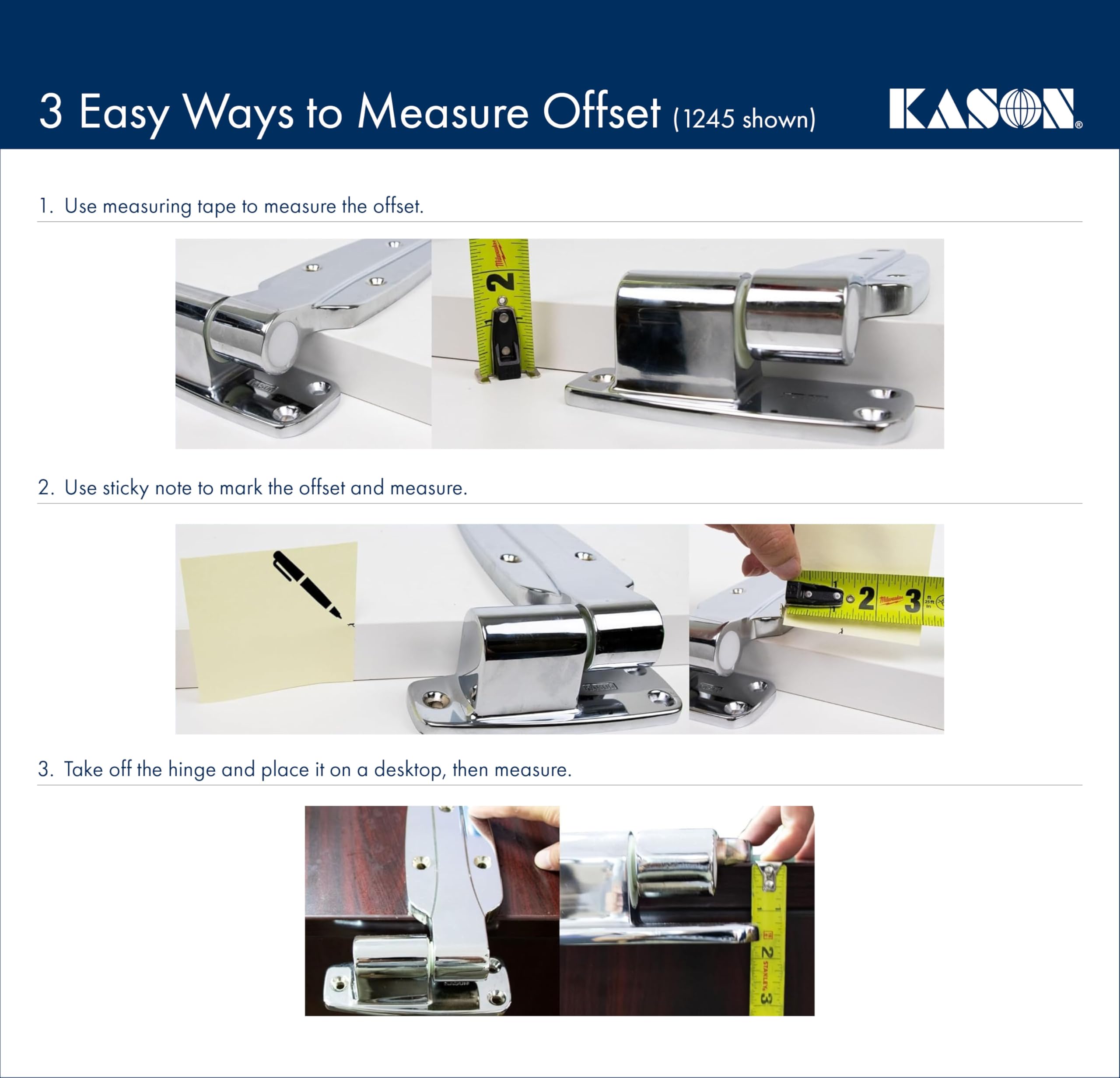 Kason 1248 Spring Assisted Hinge - 1-3/4 Inch Offset Cabinet Door Hinge (Model 11248000026) | Heavy Duty Self-Closing Hinges for Kitchen Cabinets, Wardrobes & Furniture Installation