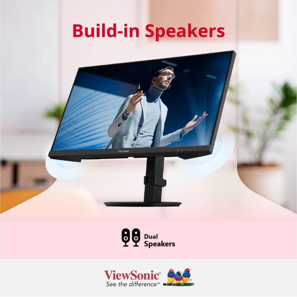 ViewSonic VG2409U 24-inch Full HD Ergonomic Monitor with USB-C Hub - Adjustable Stand, Eye Care Technology for Home Office & Gaming Setup