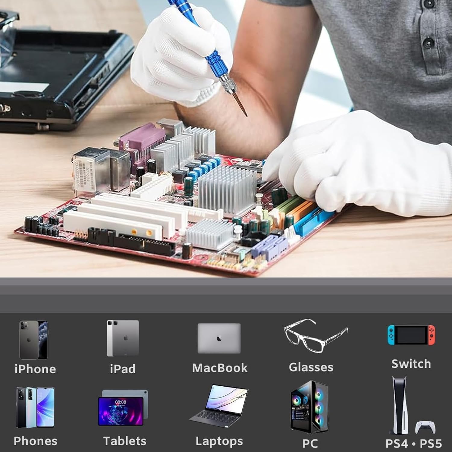 IKIS 5-in-1 Magnetic Precision Screwdriver Set - Mini Pocket Repair Tool Kit for Eyeglasses, Smartphones, Tablets & Watches - Perfect for Home Repairs, DIY Projects & Electronics Maintenance