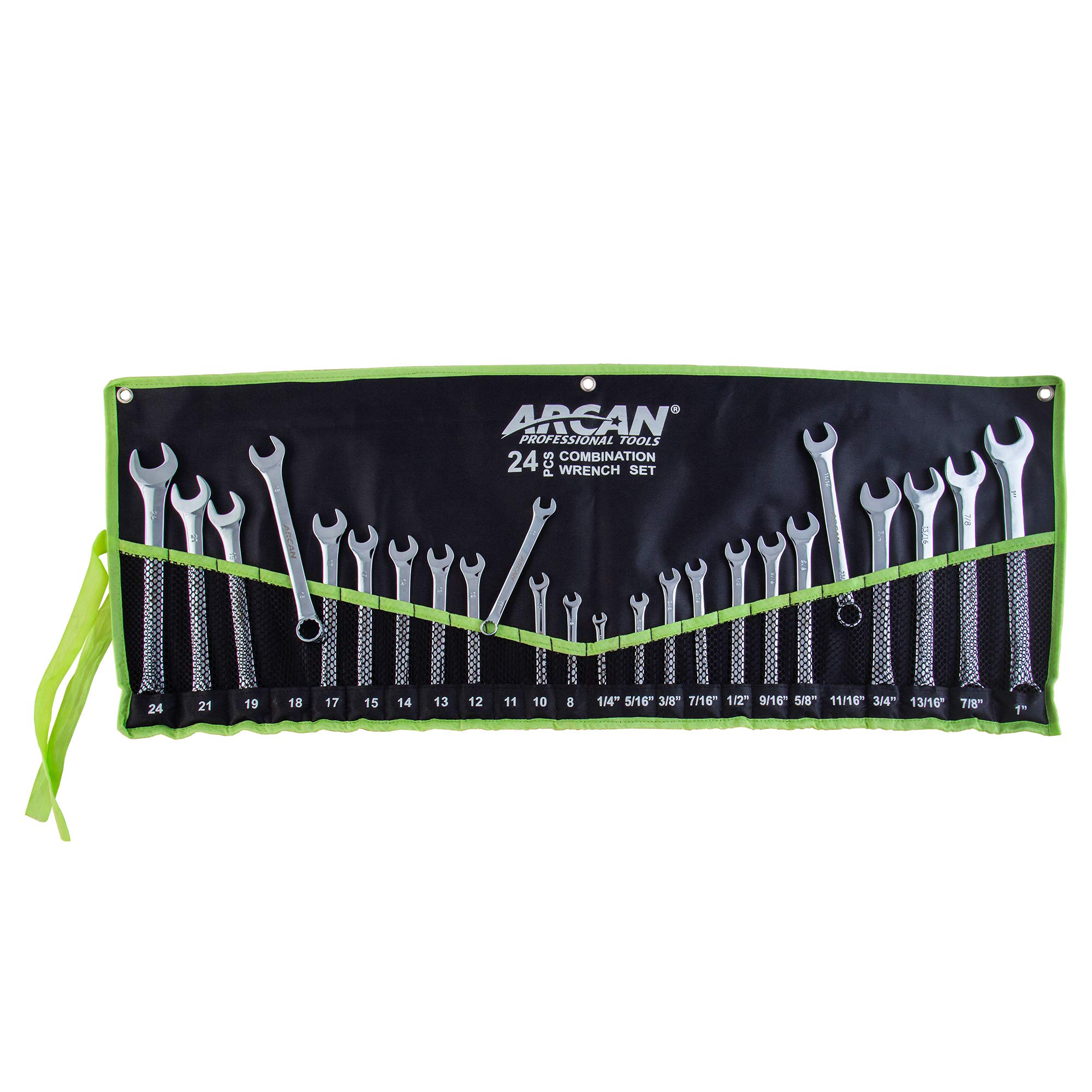 ARCAN TOOLS 24-Piece Combination Wrench Set - SAE (1/4
