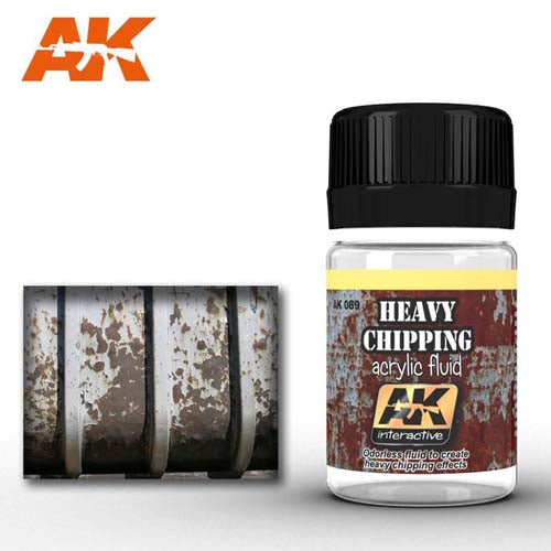 AK Heavy Chipping Effects Acrylic Fluid - Realistic Rust & Paint Damage Modeling Paint for Miniatures, Warhammer & Scale Models - Perfect for DIY Crafting, Cosplay Props & Military Dioramas