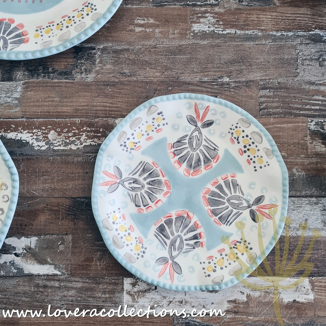 Stylish Afrocentric Light Blue Dinnerware & Serveware Set - Perfect for Family Dinners, Entertaining Guests & Cultural Celebrations