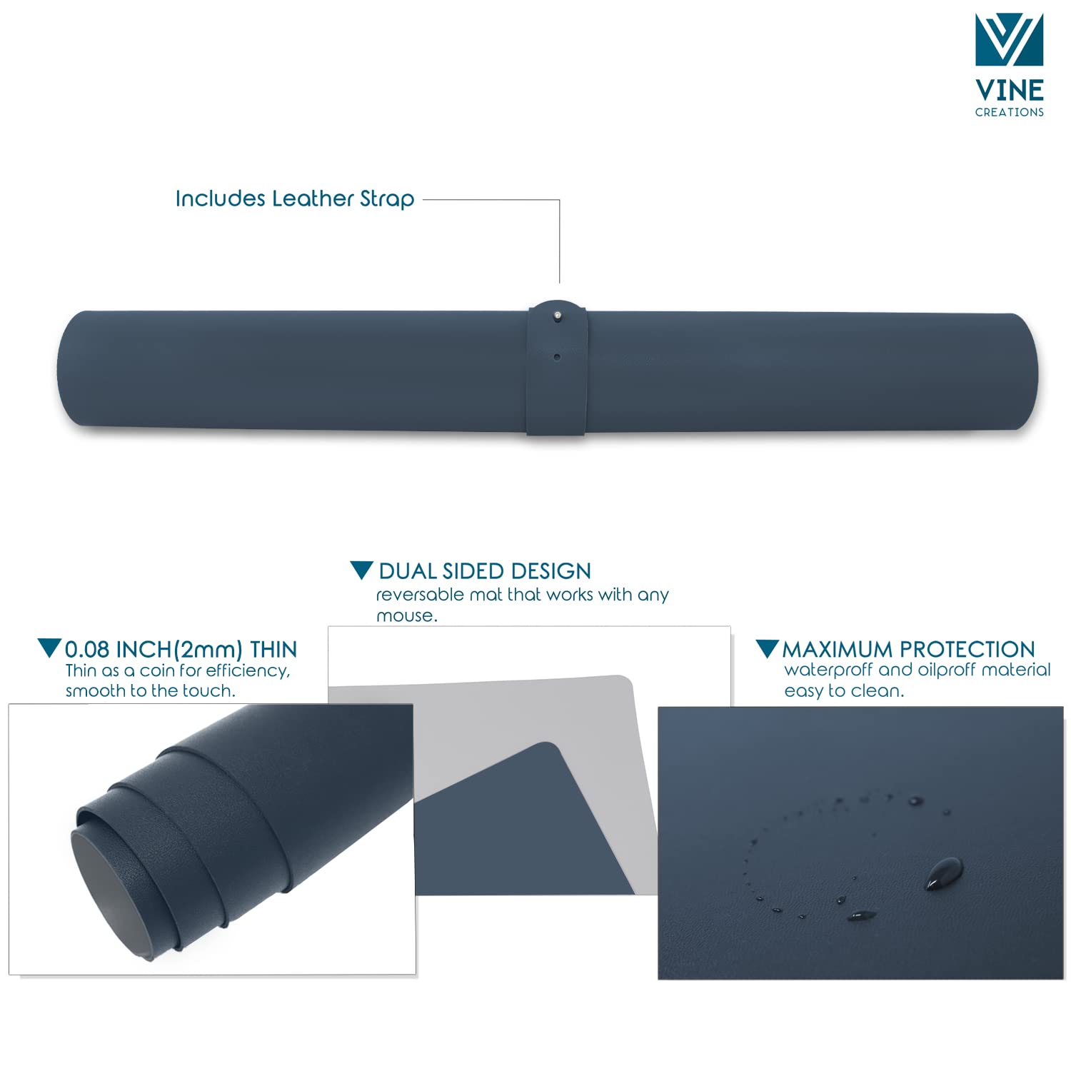 Premium PU Leather Desk Mat 24