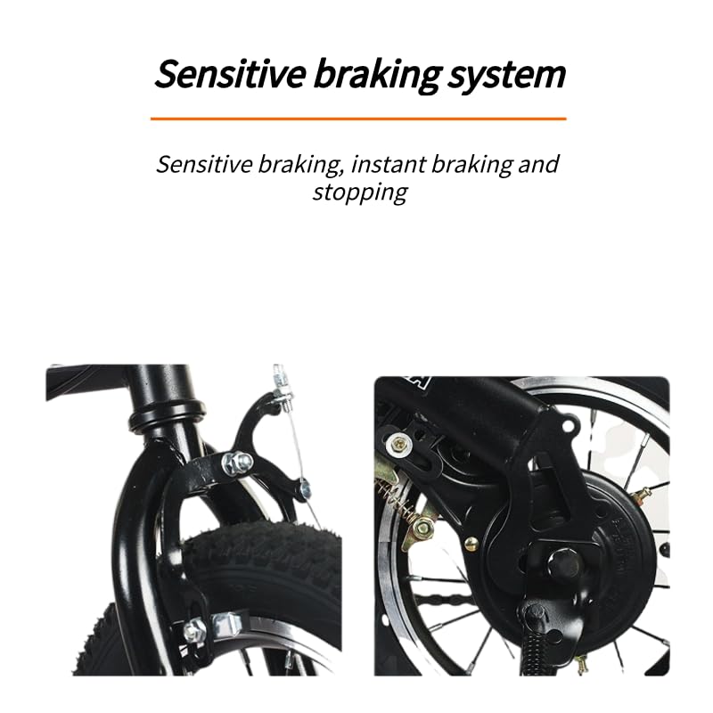 12 Inch Folding Bike for Adults & Teens - Compact Black Unisex Commuter Bike | Perfect for Urban Travel, Camping & Public Transport
