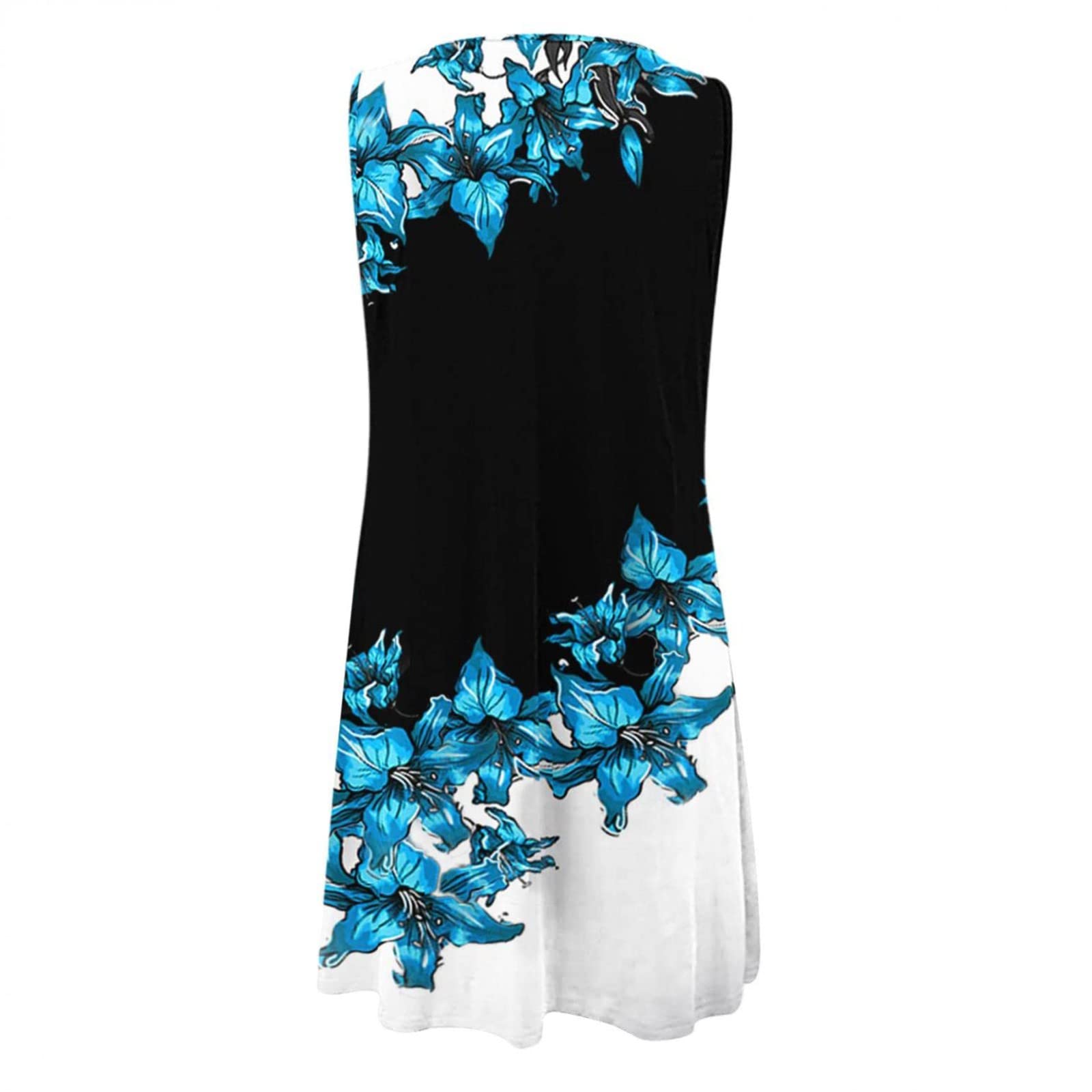Women's Summer Dresses 2023 - Casual Floral Printed Sleeveless Tank Dress with Hollow Out Design, Sizes S-2XL | Perfect for Beach Vacations, Garden Parties & Summer Outings