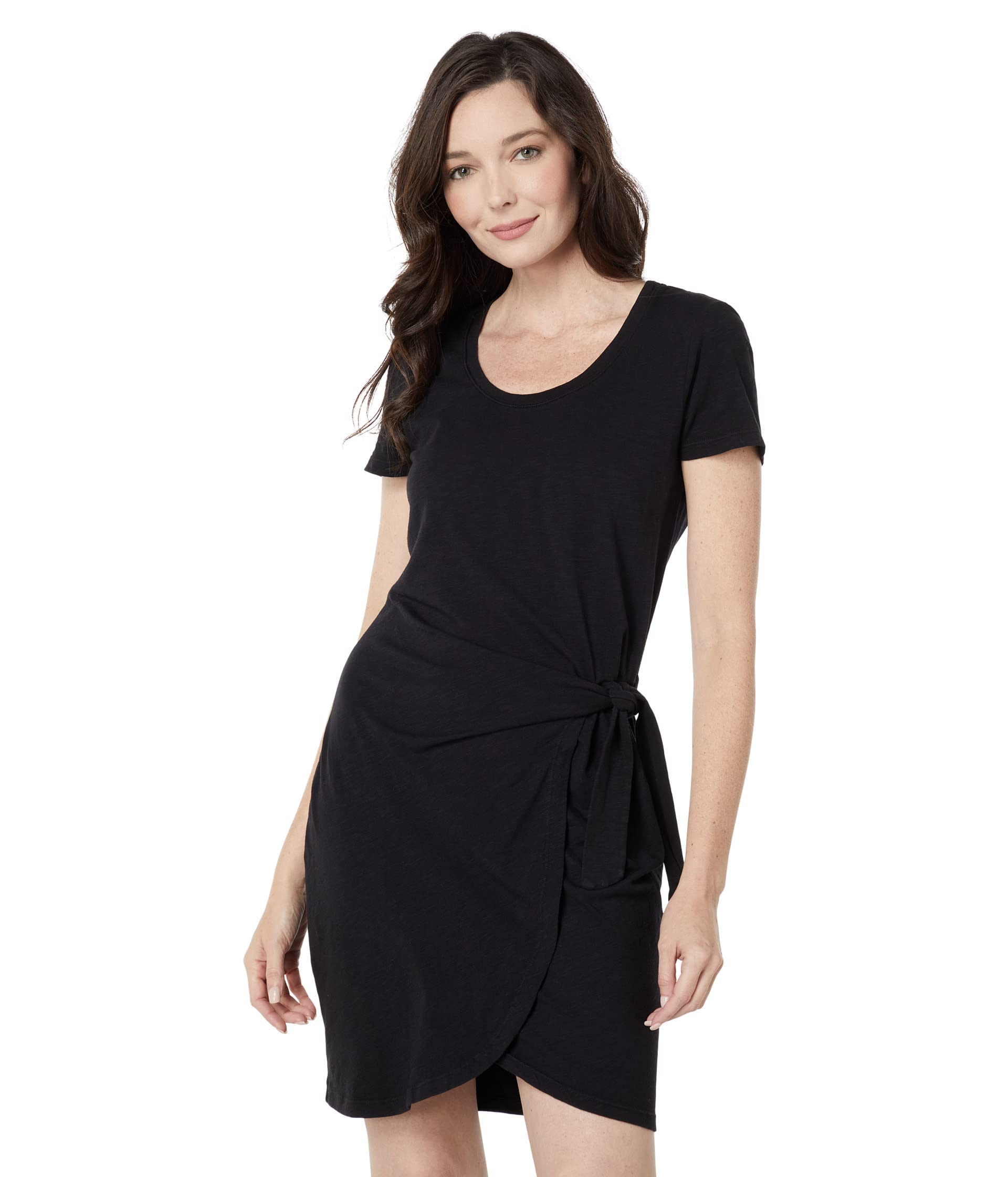 SUNDRY Knotted T-Shirt Dress for Women - Casual Summer Sleeveless Flowy Midi Dress for Beach, Vacation, and Everyday Wear