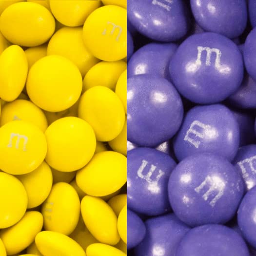 2 lbs Bulk Purple & Yellow M&Ms Milk Chocolate Candy - Perfect for Birthday Parties, Halloween Treats & Office Snacks