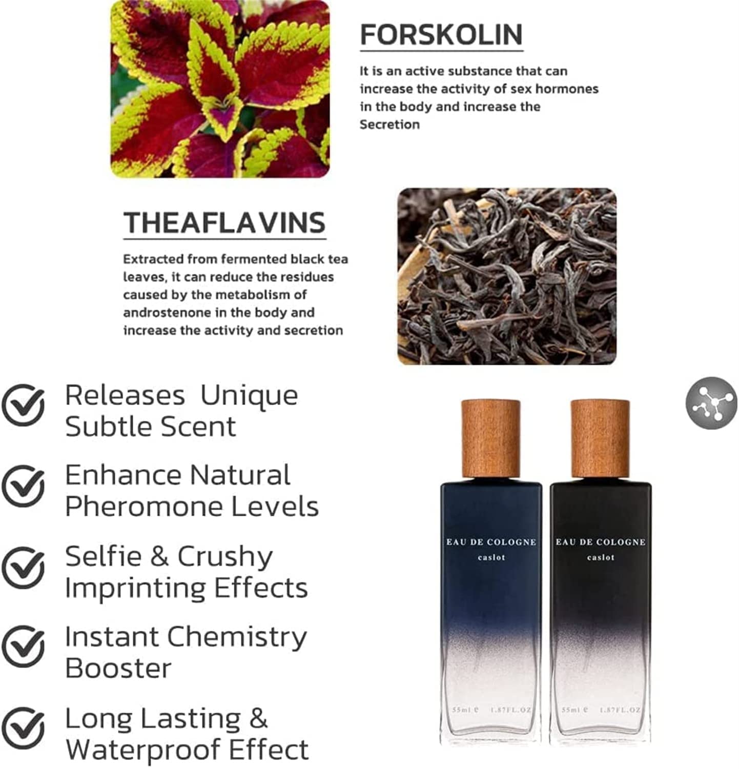 L'ouis Pheromone Perfume for Men - Natural Long Lasting Body Mist Spray to Attract Women - Sensfeel Fragrance with Pheromones - Romantic Date Night & Special Occasion Cologne (Blue)