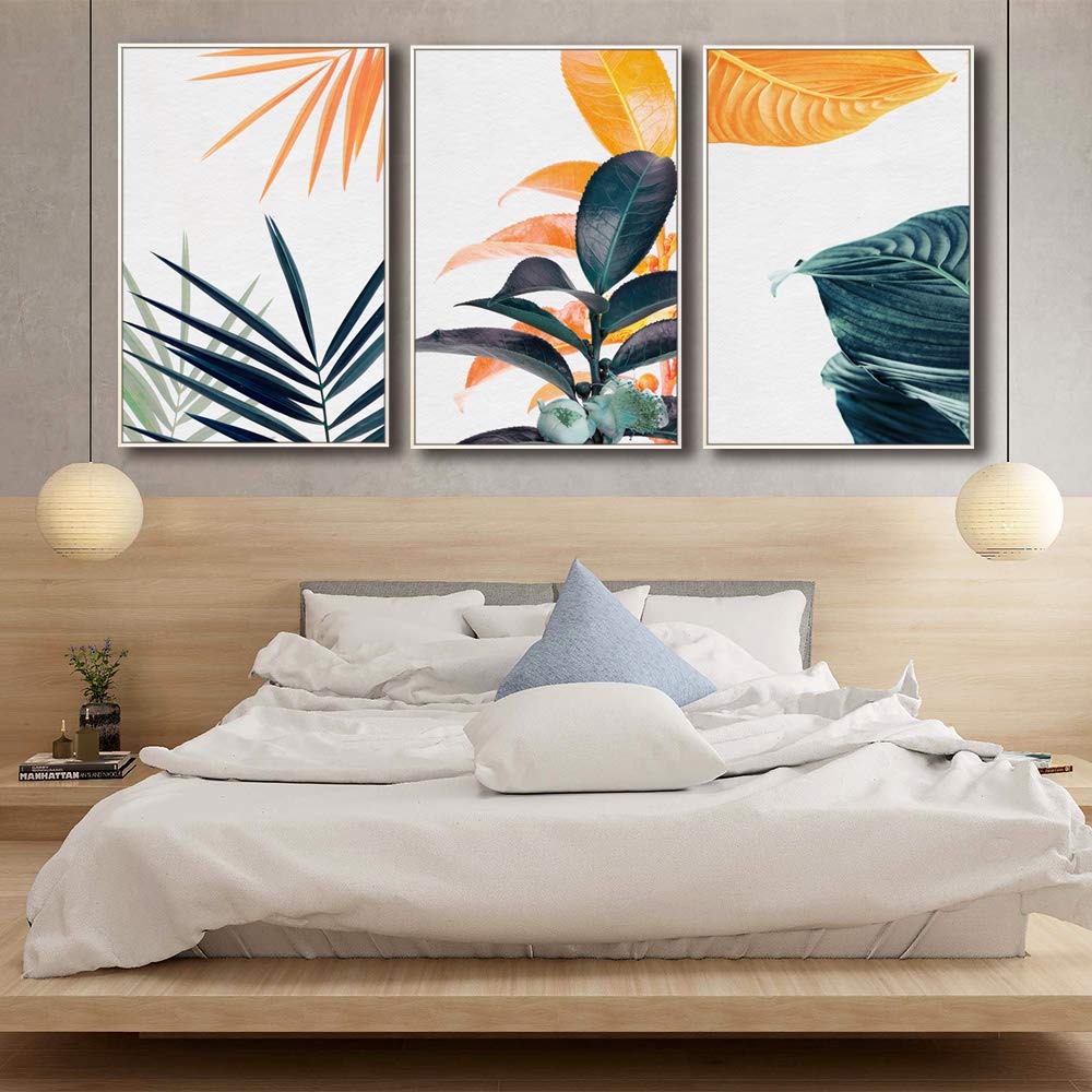 IDEA4WALL Framed Canvas Wall Art Set - 3 Panel Cactus & Plant Prints (16
