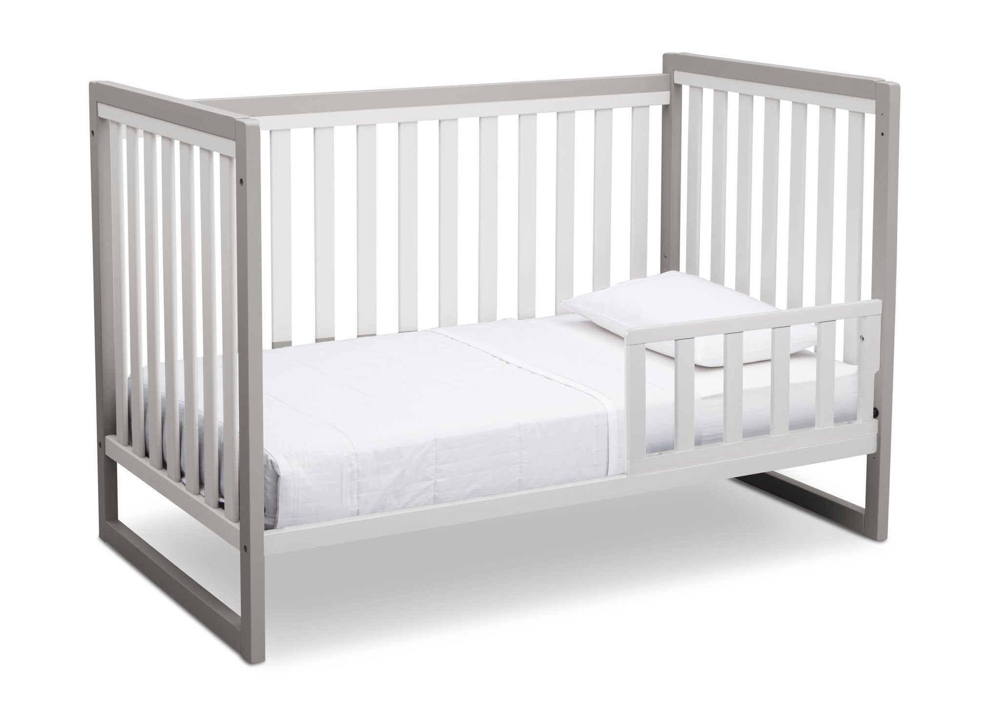 Urban Classic 3-in-1 Convertible Baby Crib with Toddler Rail - White Nursery Furniture for Newborns to Toddlers | Perfect for Small Spaces & Modern Nurseries