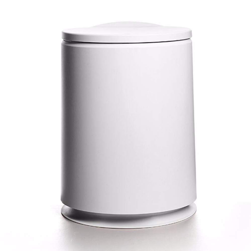 ZPSPZ 13 Gallon White Compressed Trash Can with Lid - Large Kitchen & Living Room Garbage Bin for Home, Office, and Bathroom Use