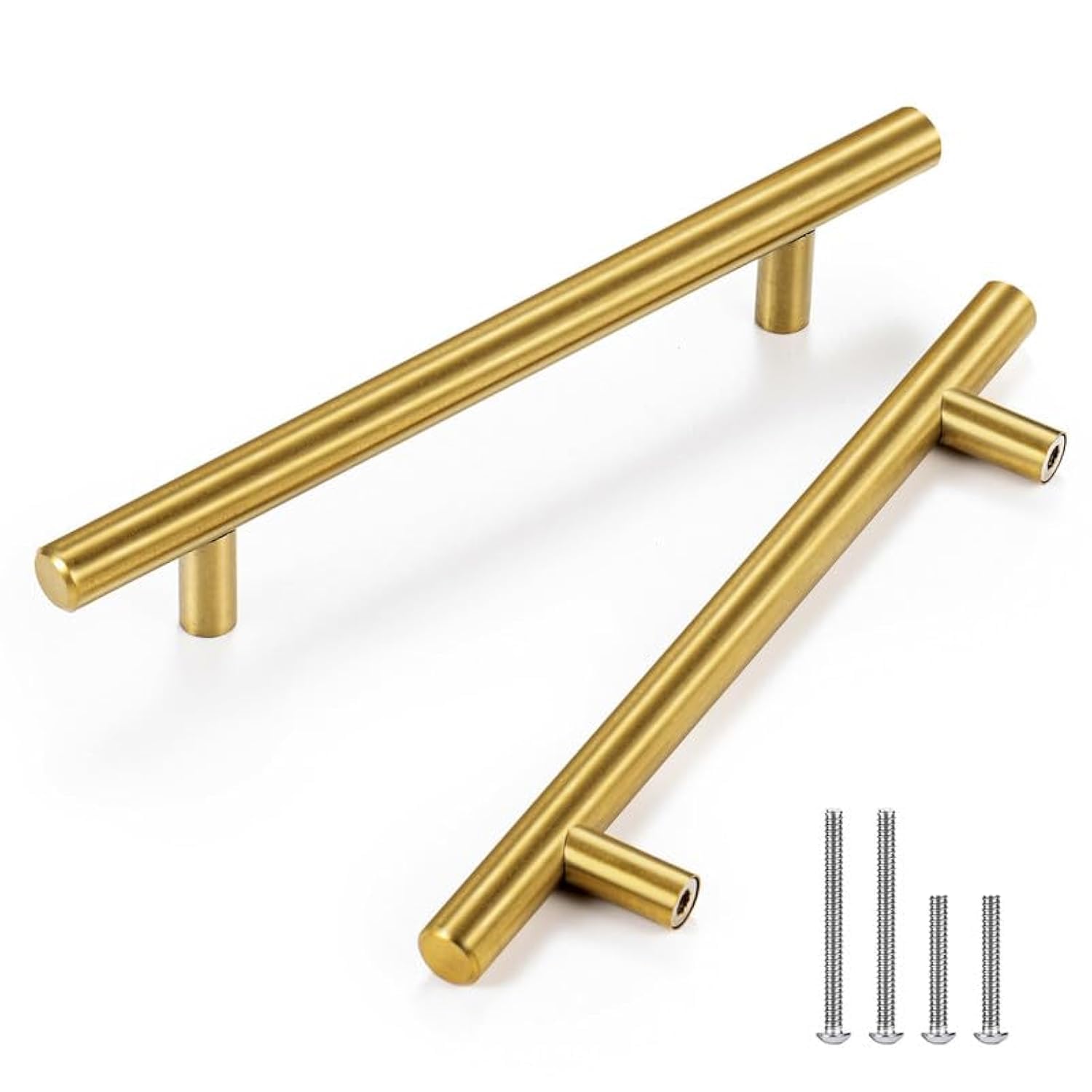 20 Pack 7.5 Inch Stainless Steel Cabinet Pulls - Brushed Brass Drawer Handles for Kitchen Cabinets, Dressers & Cupboards (5