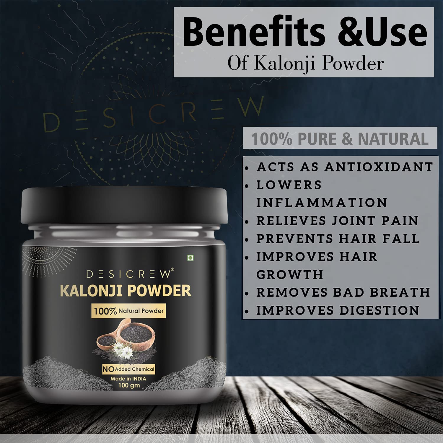 Pure & Natural Kalonji (Black Cumin) Powder for Skin Care - Anti-Aging, Blackhead Removal, Acne Treatment & Deep Cleansing Face Pack (200g) | Organic Skin Toner for Glowing Complexion | Perfect for Daily Skincare Routine & Spa Treatments