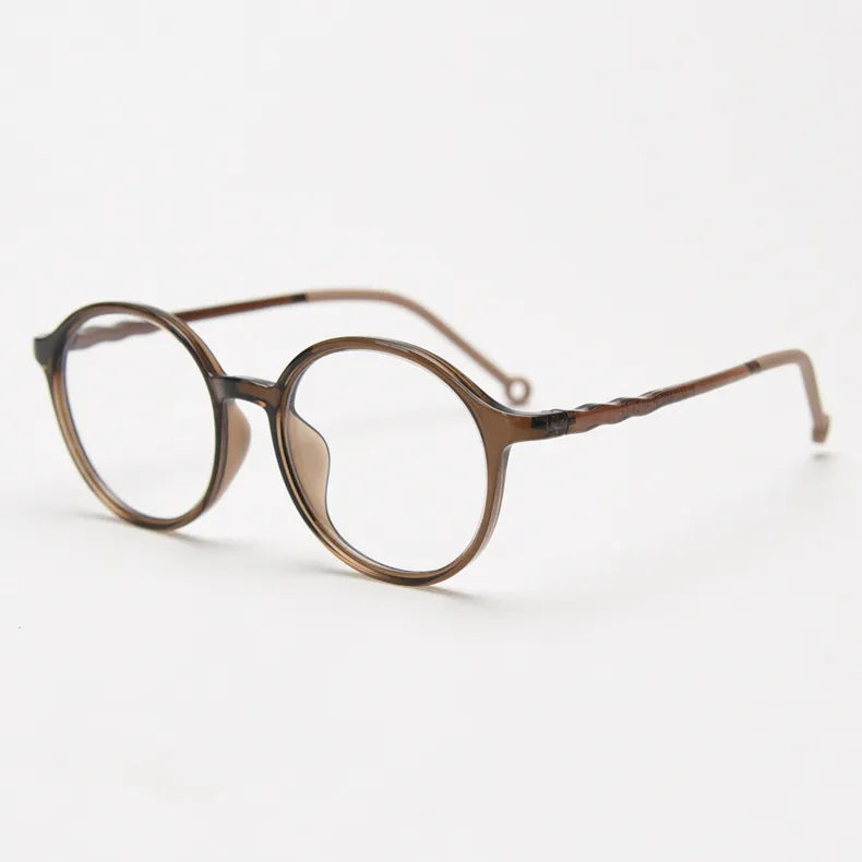 CCspace Unisex Full Rim Round TR90 Titanium Eyeglasses Frame 56834 - Lightweight & Durable for Work, Reading & Fashion