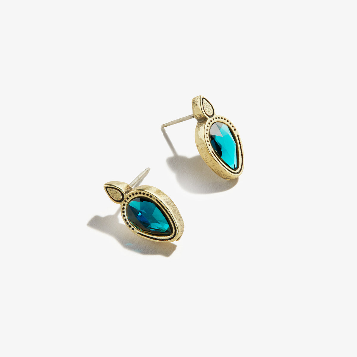 Emerald Pear Crystal Stud Earrings for Women - Elegant Green Gemstone Jewelry for Daily Wear, Parties & Special Occasions